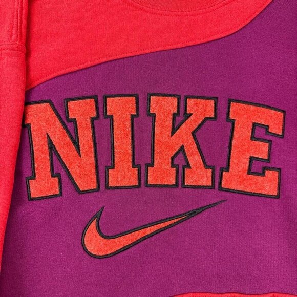 Nike Rework Sweater Red Purple Men's Size Medium - Picture 3 of 11